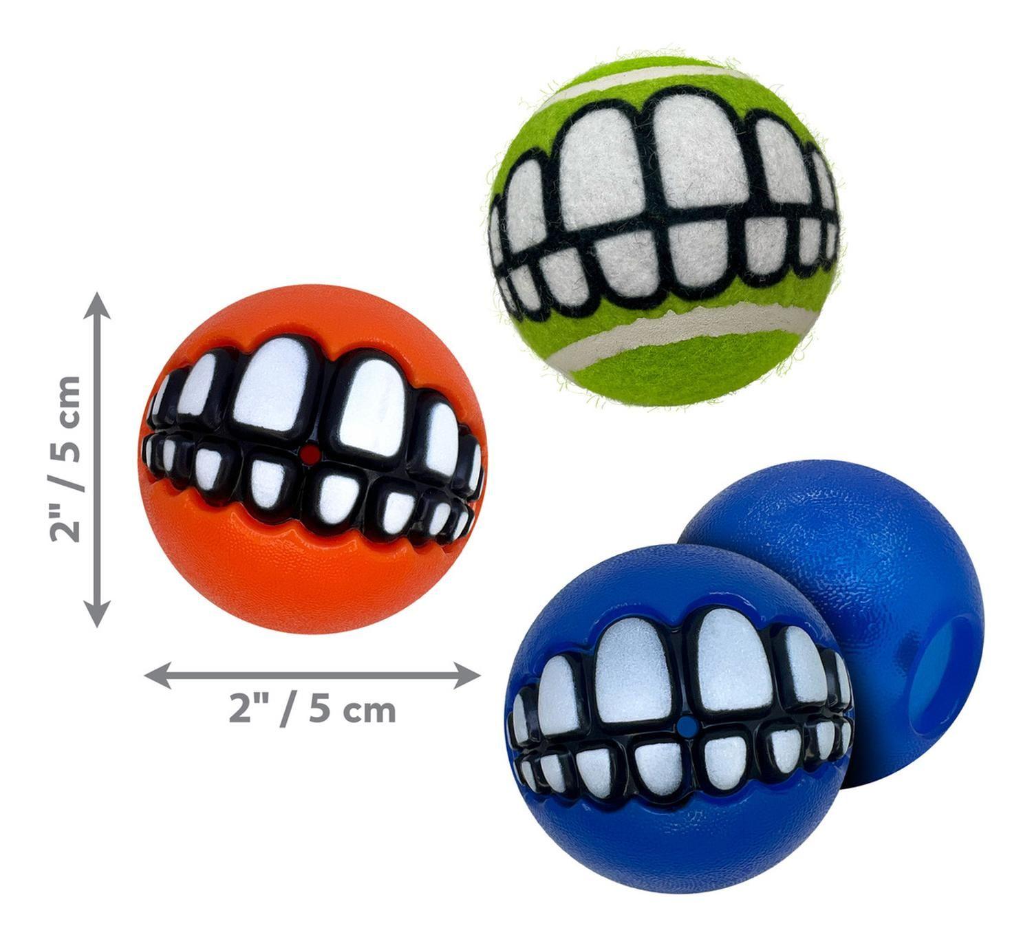 Pelotas Para Perros Kong Grinz By Rogz Ball X3 Talla S 5cm Surtido-1