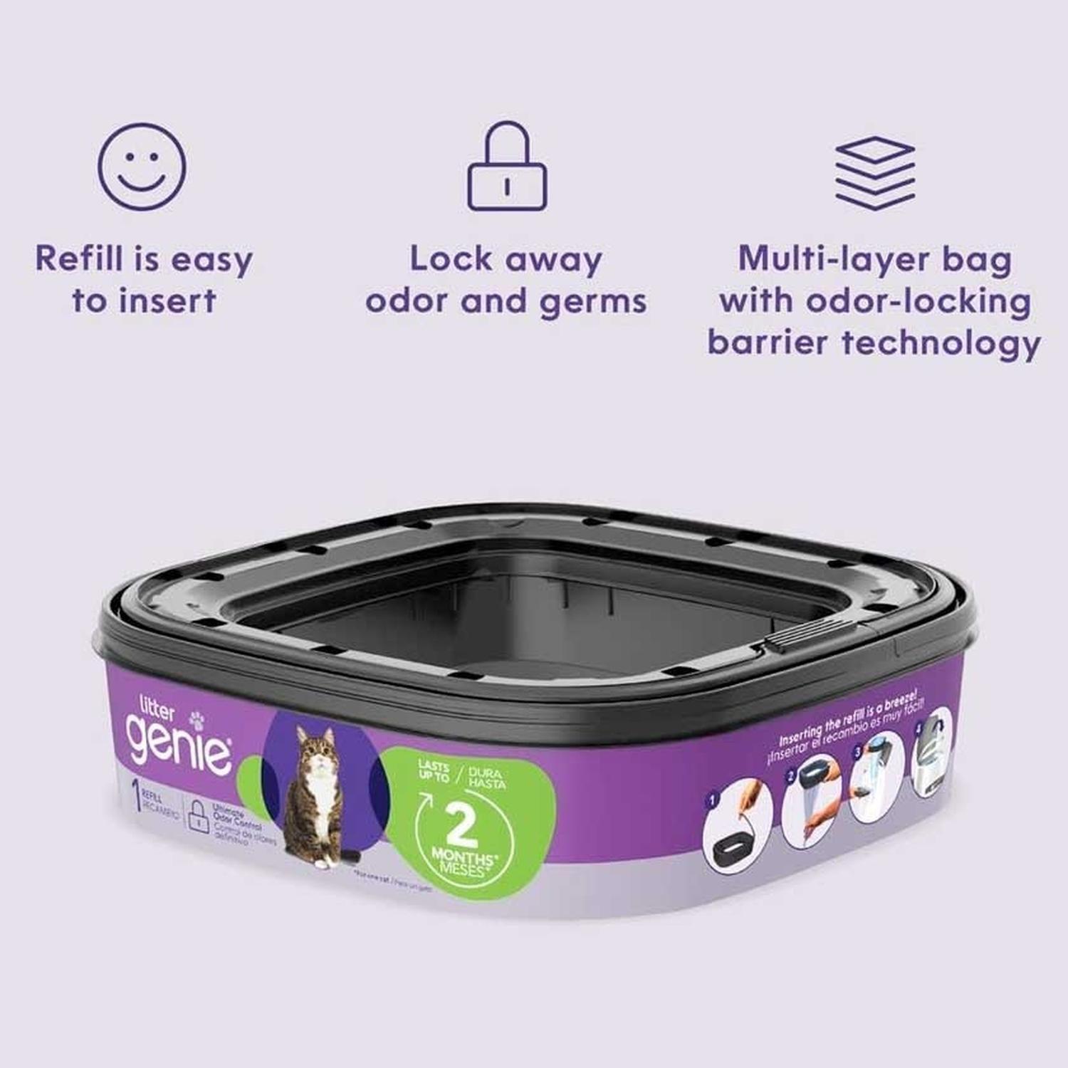 X2 Bolsas De Recarga Higiénica Repuesto Litter Genie Refill-3