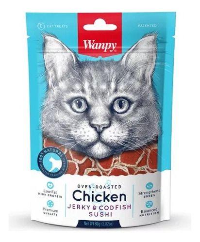 Snack Para Gatos Wanpy 100% Natural Sushi Pollo Bacalao 80g-2