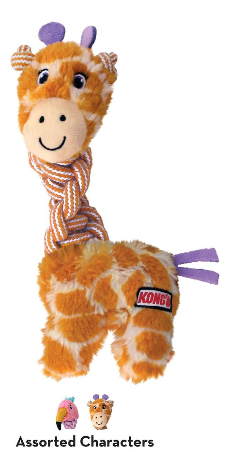 Juguete Para Perro Peluche Kong Twists Knots Squeak Talla Ml Naranja Jirafa-2