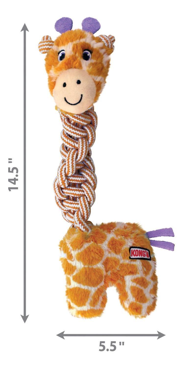 Juguete Para Perro Peluche Kong Twists Knots Squeak Talla Ml Naranja Jirafa-4