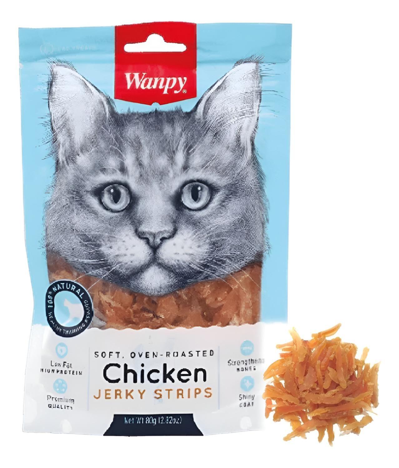 Snack Para Gatos Wanpy 100% Natural Tiritas De Pollo 80g-2