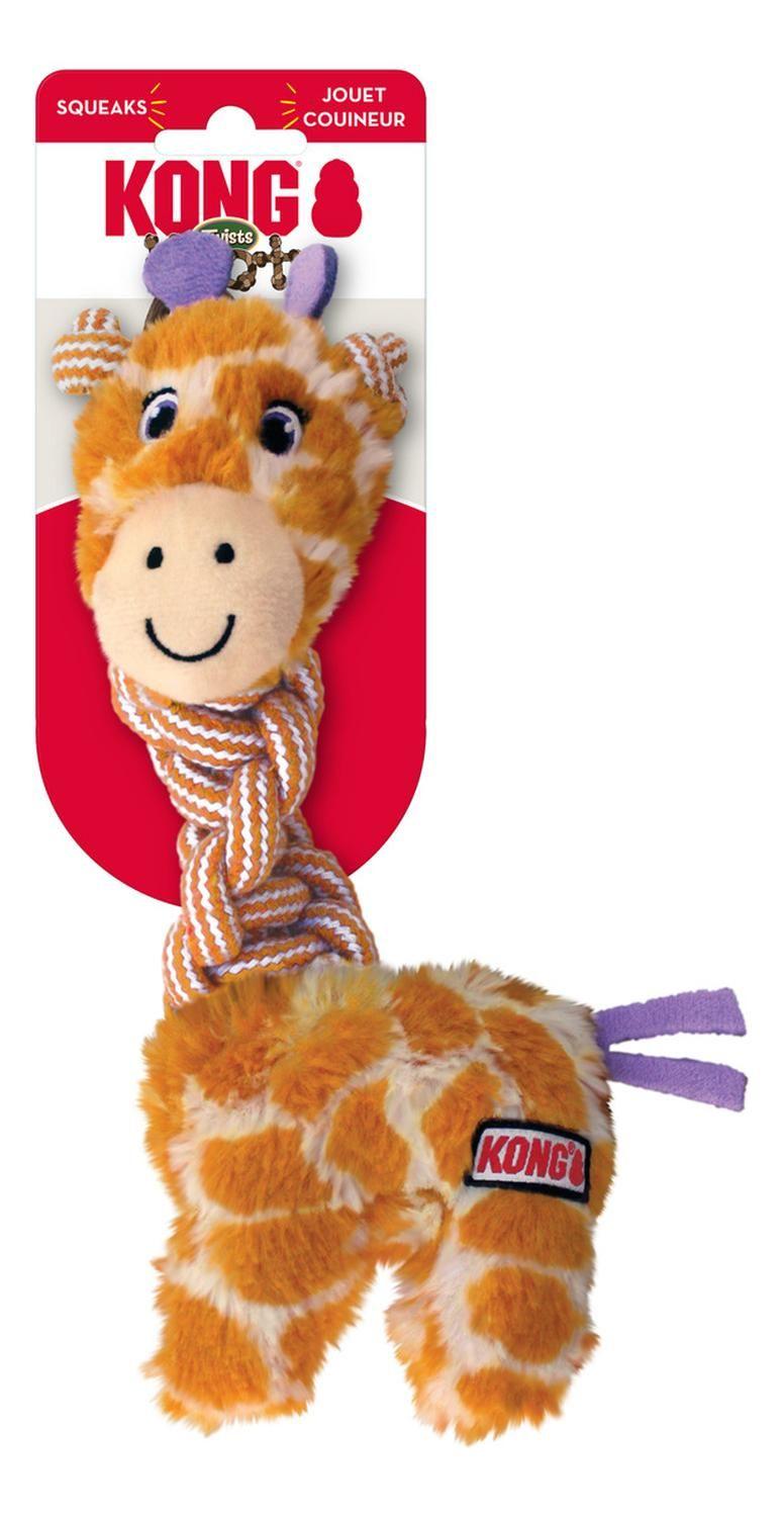 Juguete Para Perro Peluche Kong Twists Knots Squeak Talla Sm Naranja Jirafa-3