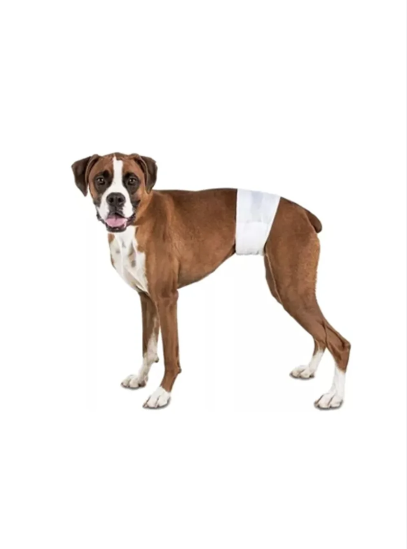 Pañales Desechables Para Mascota Perros Machos Talla Xl - BLANCO, XL cintura 85 cm-0