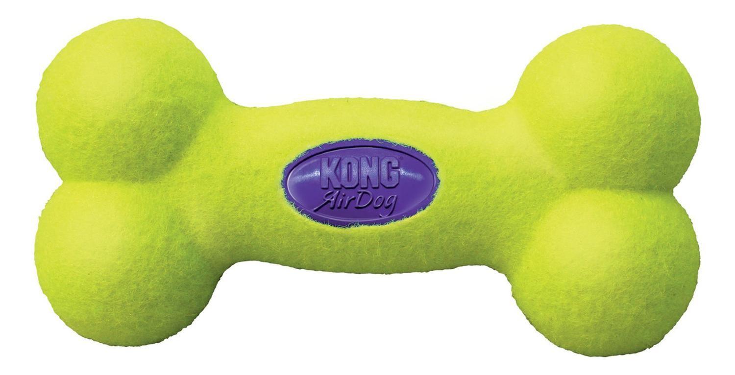 Juguete Para Perro Con Sonido Kong Air Dog Bone Hueso M Amarillo-2
