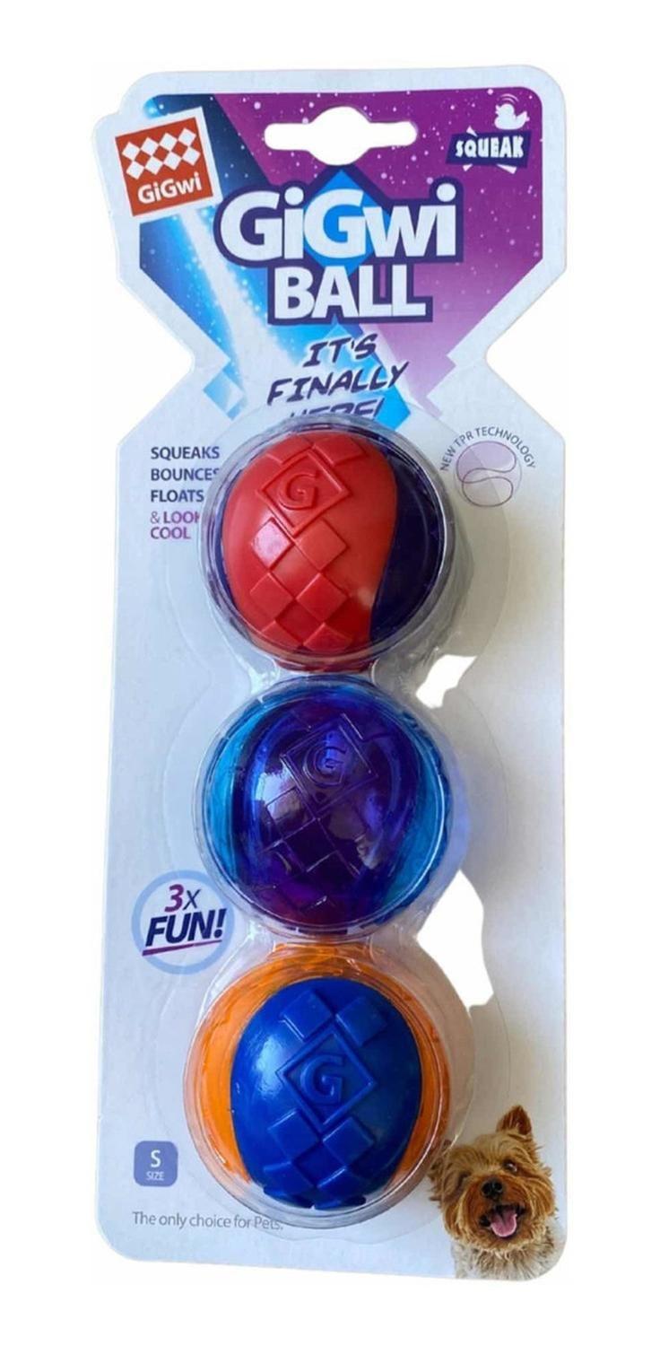 Pelota Juguete Para Perros Squeak 3 Unidades Talla S Gigwi - MIXTO-8
