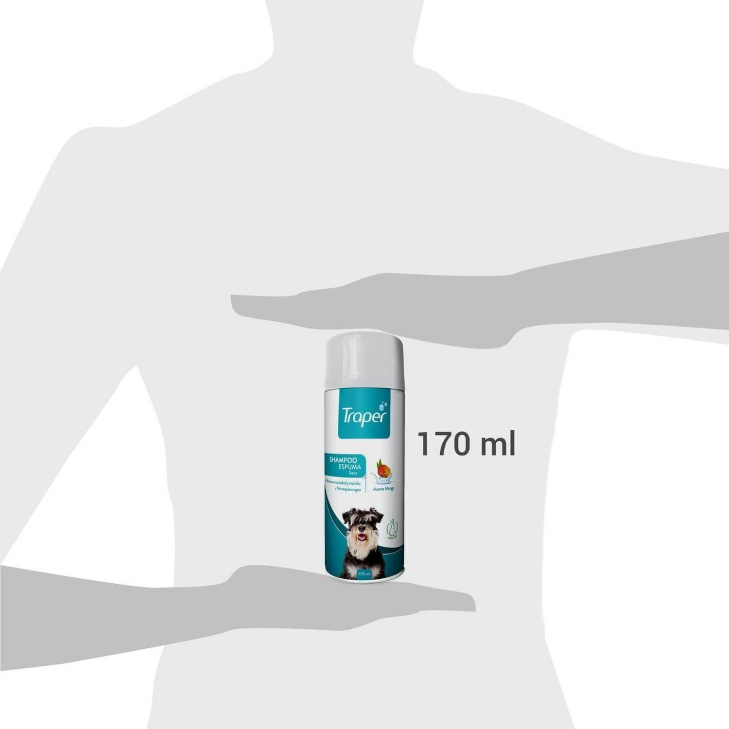 Shampoo Espuma Seca Traper Baño En Seco Para Perros 170ml - MANGO-2