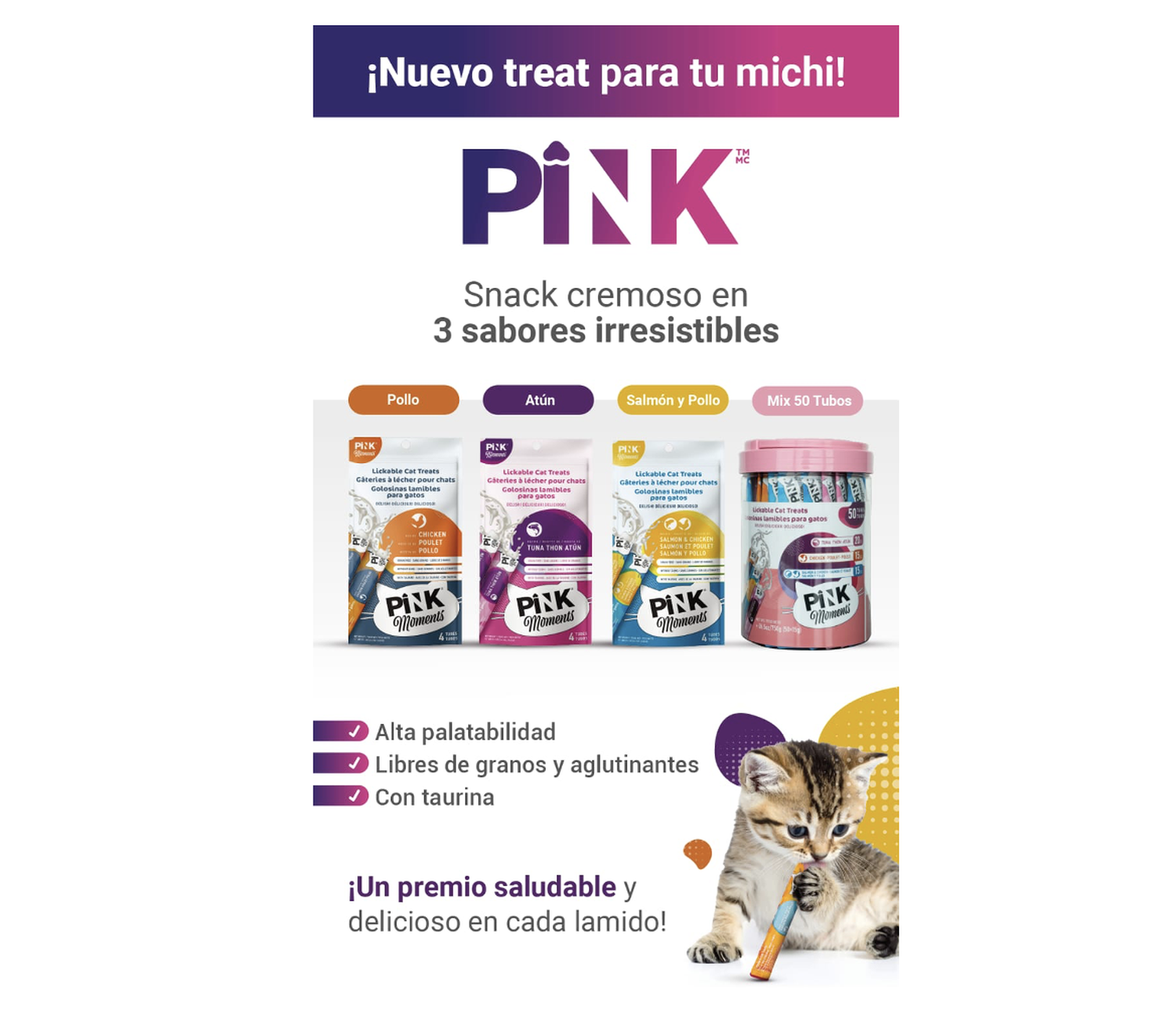Pink Moments Mix Tarro Sabores 50 Tubos (tipo Churu) 750G-2