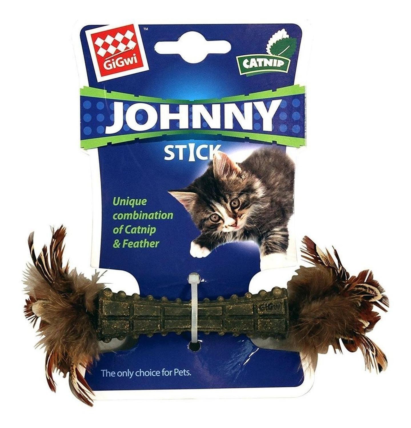 Juguete Para Gatos Johnny Stick Doble Plumas Catnip Gigwi -0