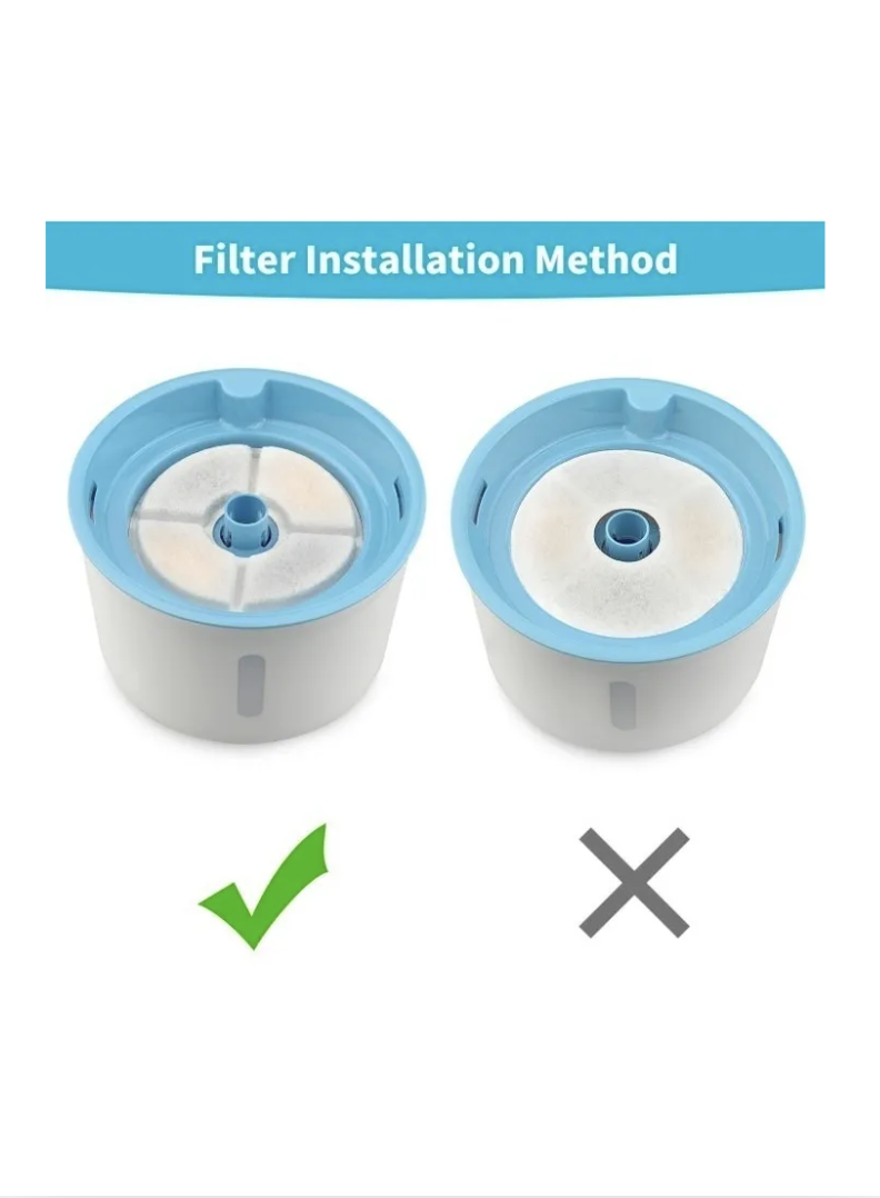 Pack X4 Filtros Bebedero Fuente De Agua Eléctrico Gato Perro - BLANCO-5