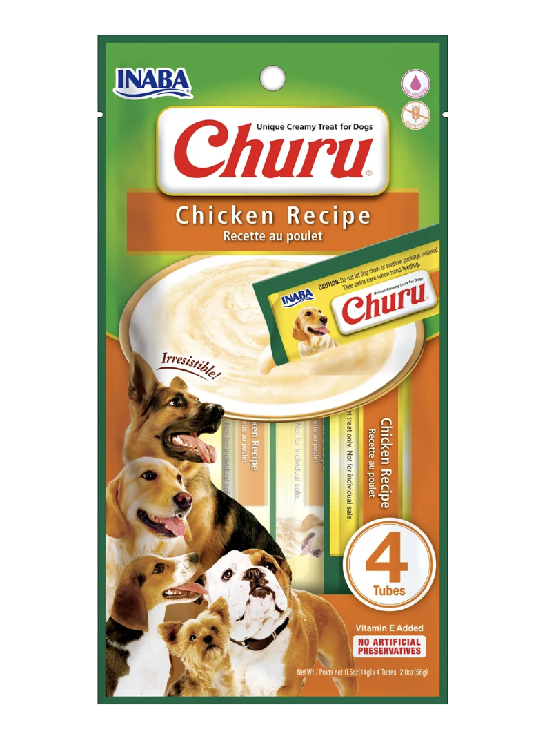 Snack Para Mascotas Churu Perros Premios 14g X 4 Tubos (56g) - POLLO-0