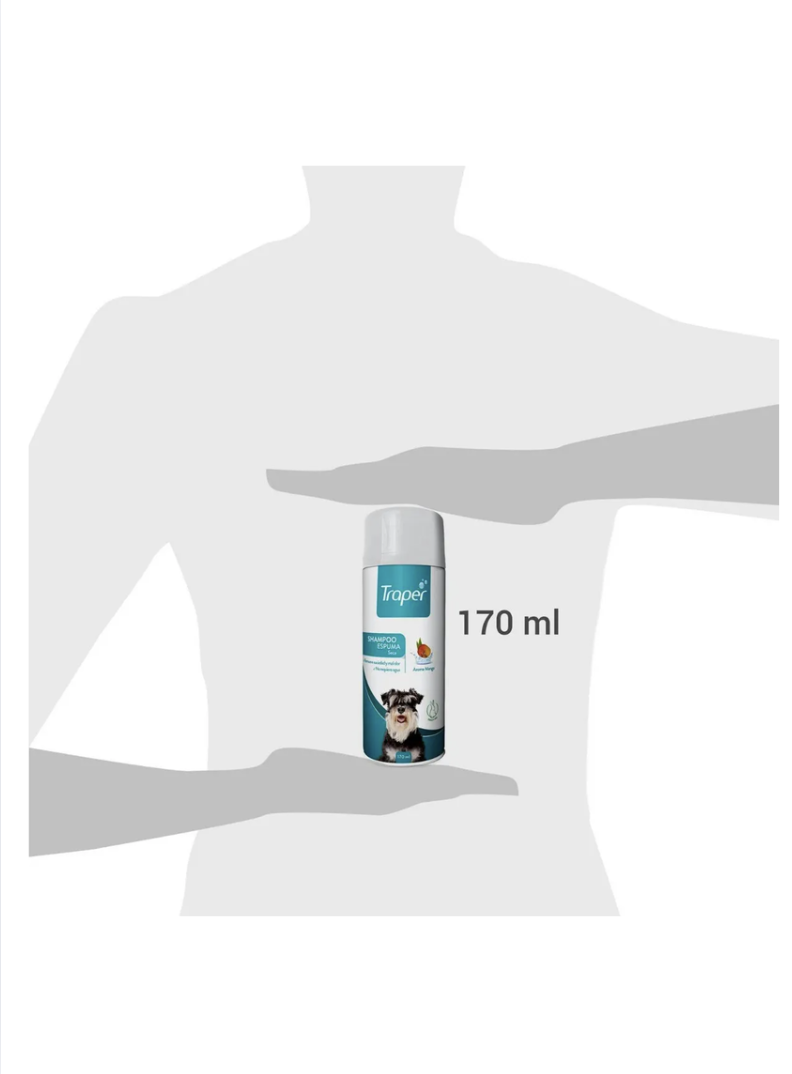 Shampoo Espuma Seca Traper Baño En Seco Para Perros 170ml - MANGO-1
