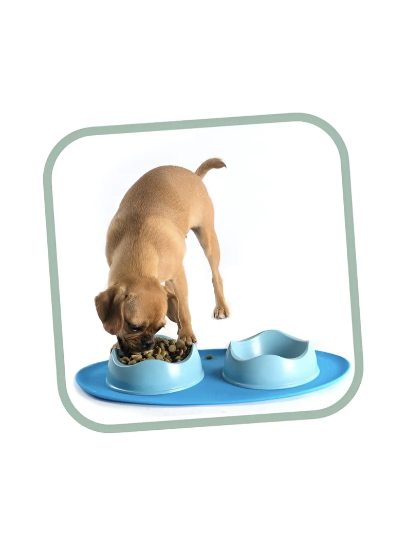 Beco Mat Individual Para Platos De Mascotas Antideslizante - AZUL-1