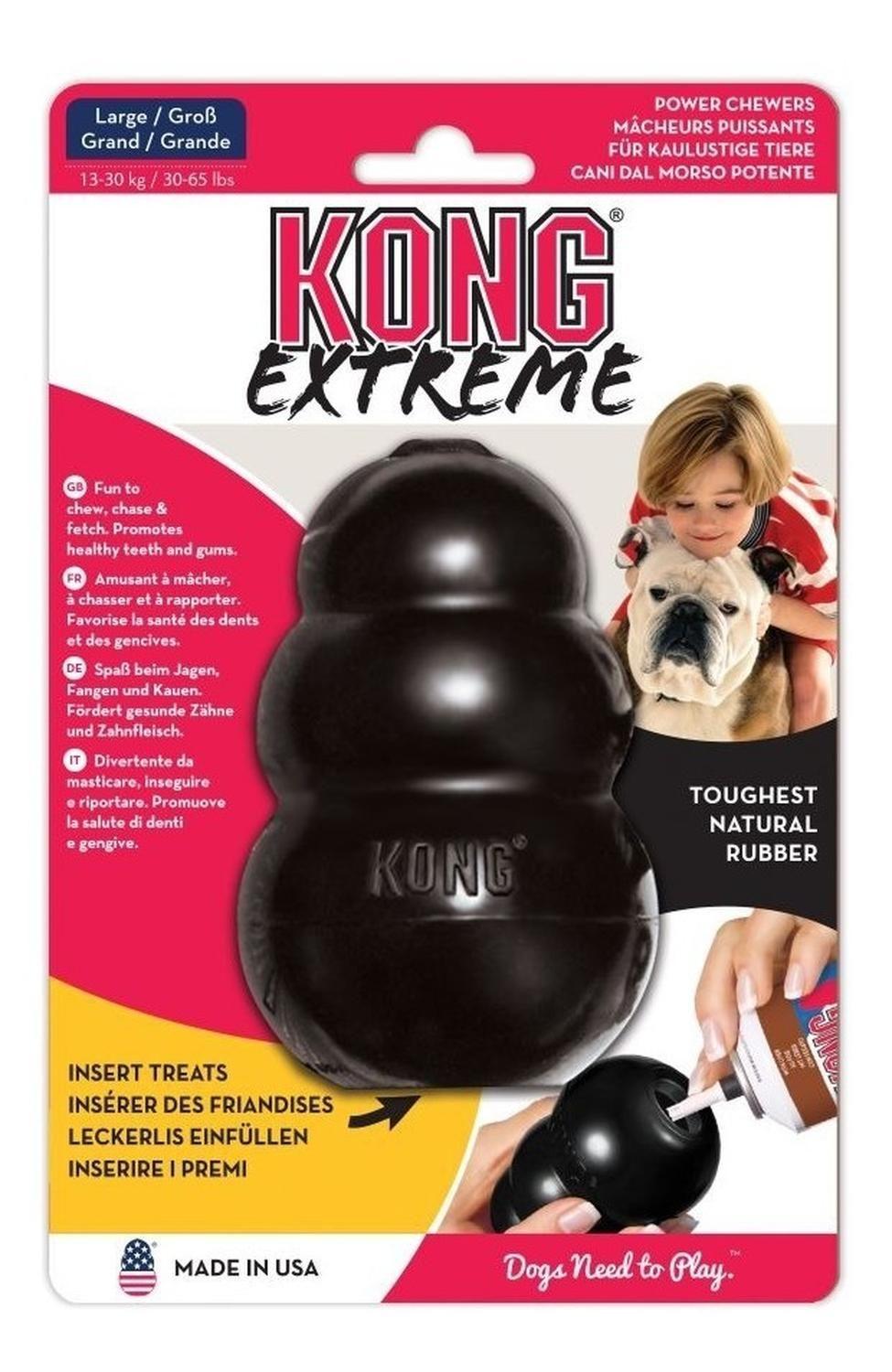 Juguete Kong Extreme Para Mascotas Perros Talla L 13-30 Kg - NEGRO-2