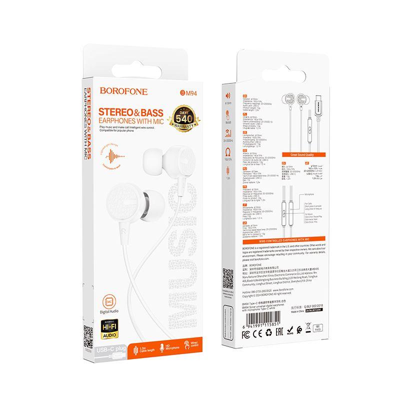 Audífonos BOROFONE BM94 BLANCO – Sonido Estéreo & Graves Potentes -3