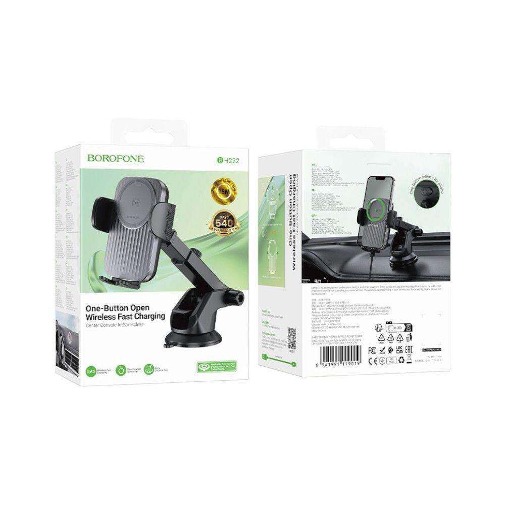 Soporte de Auto BOROFONE BH222 con Carga Inalámbrica-5