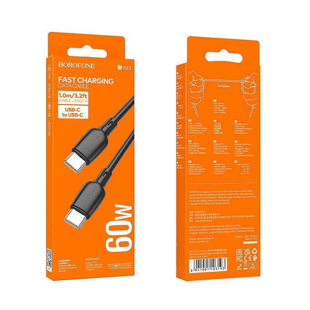 Cable Tipo C de Carga Rápida BX93 NEGRO, 60W - 3A-2