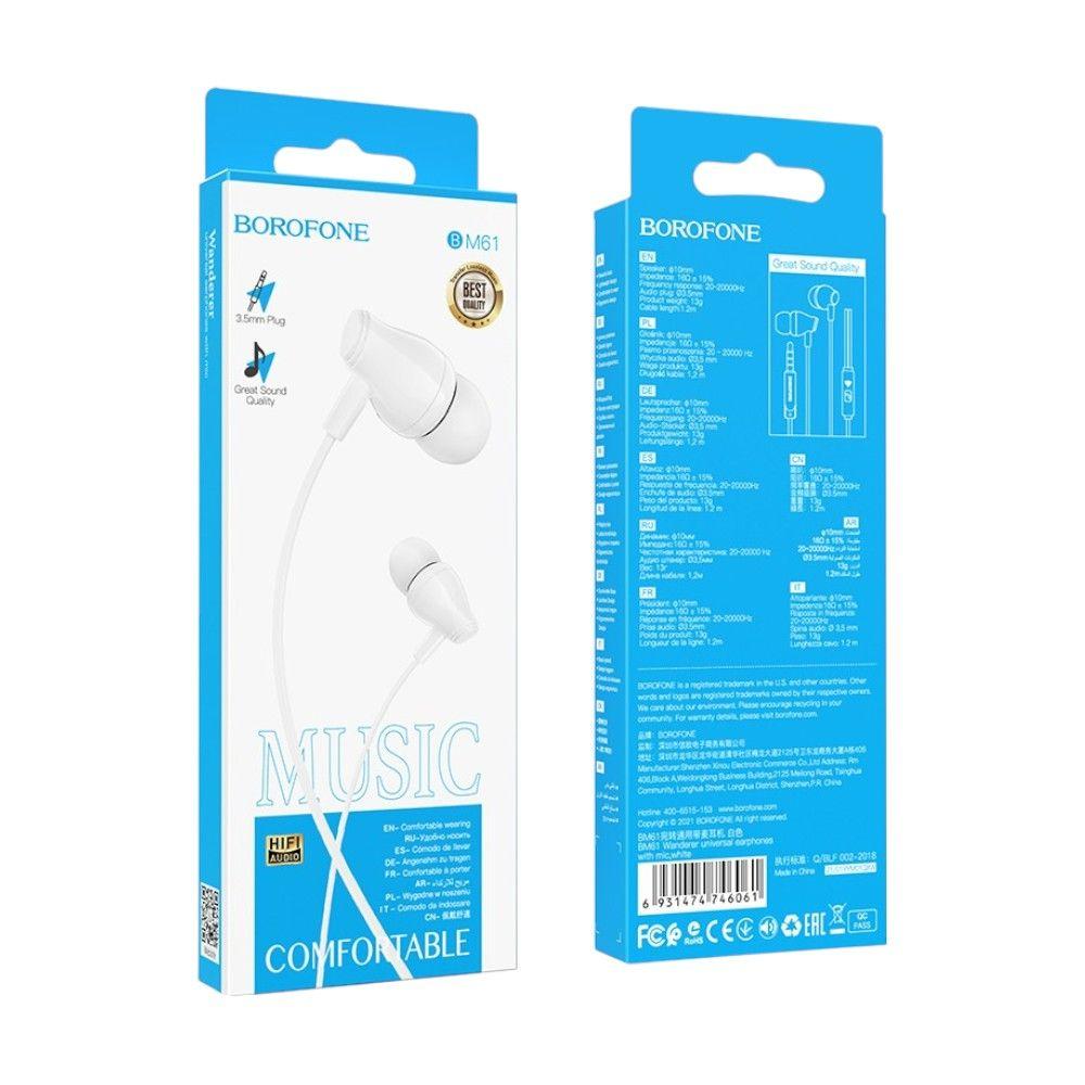 Audífonos BOROFONE BM61 Blanco – Sonido Nítido y Comodidad Todo el Día -3