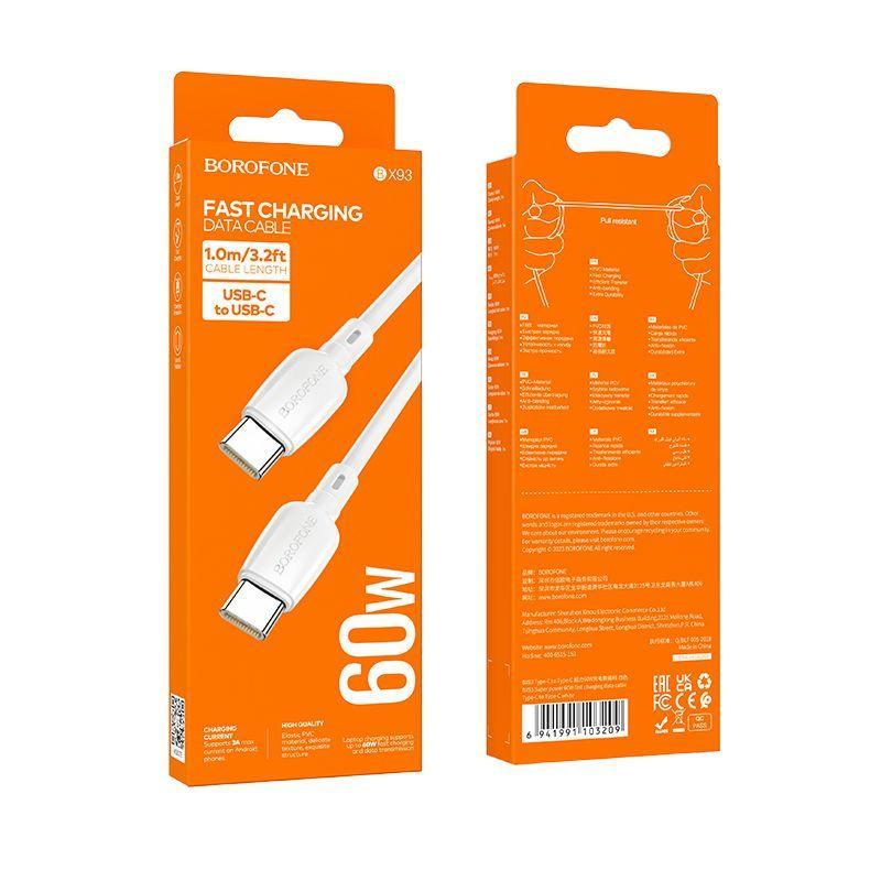 Cable Tipo C de Carga Rápida BX93 BLANCO, 60W - 3A-2