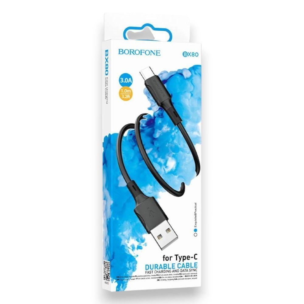 CABLE CARGA RAPIDA BX80 TIPO USB-C 3A - NEGRO-2
