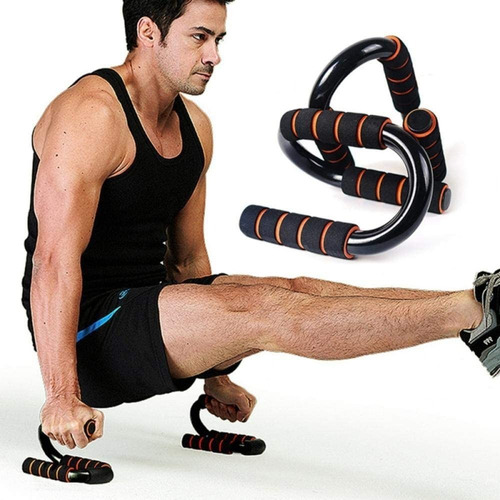 Barra S Push Up Multifunción Antideslizante Flexiones Pecho azul-3