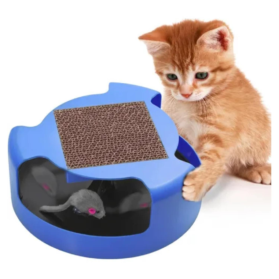 Juguete Interactivo Para Gatos Atrapa Al Raton Rascador-2