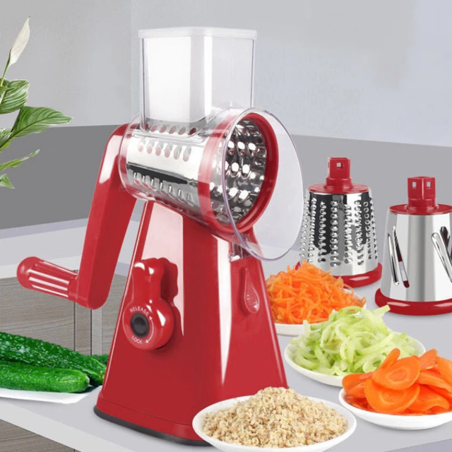 Cortador Triturador y Picador Moledor de verduras y frutas rojo-2