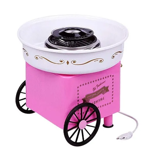 Maquina Para Algodon De Azucar Electrica Vintage Rosada-0