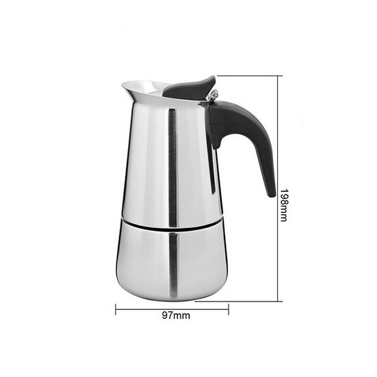 Cafetera Portátil De 6 Tazas de Acero Inoxidable -2