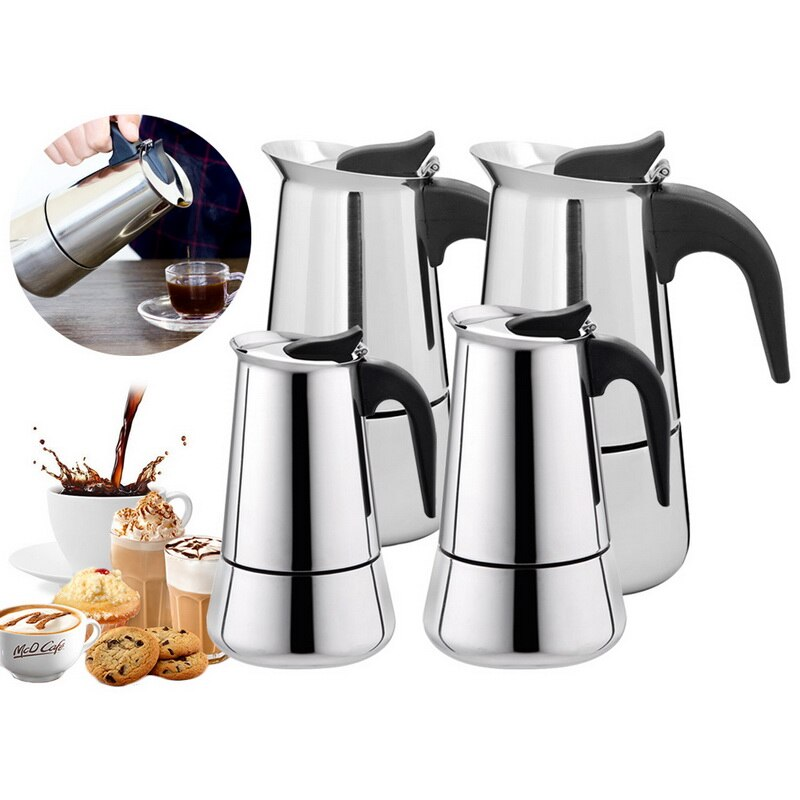 Cafetera Portátil De 6 Tazas de Acero Inoxidable -1