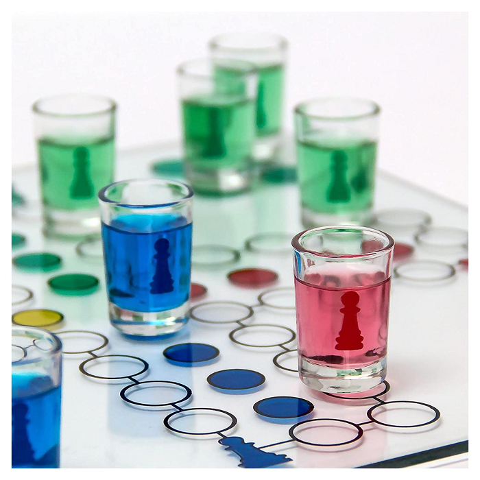 Ludo Shot De Vidrio Con 16 Vasitos De Cortitos Juego De Mesa-1