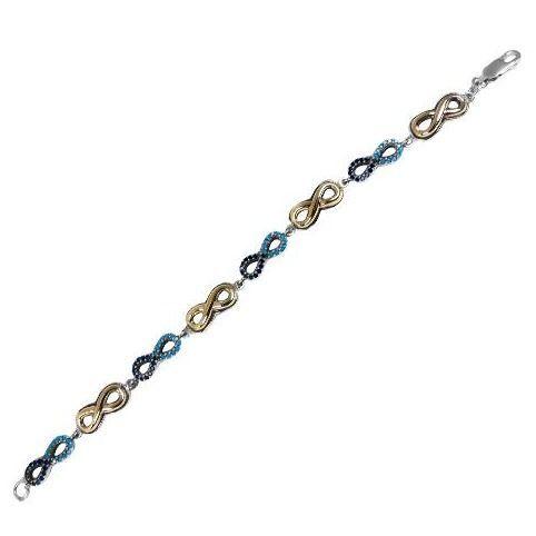 Pulsera Oro Y Plata Infinitos De Piedra Col 20Cm-0