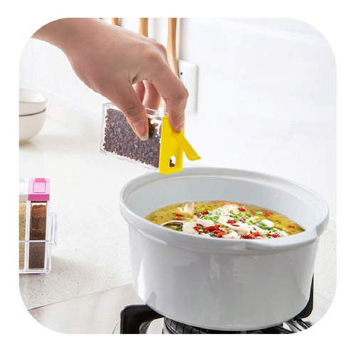 Set 6 Especieros de Acrílico Cocina Con Base-3