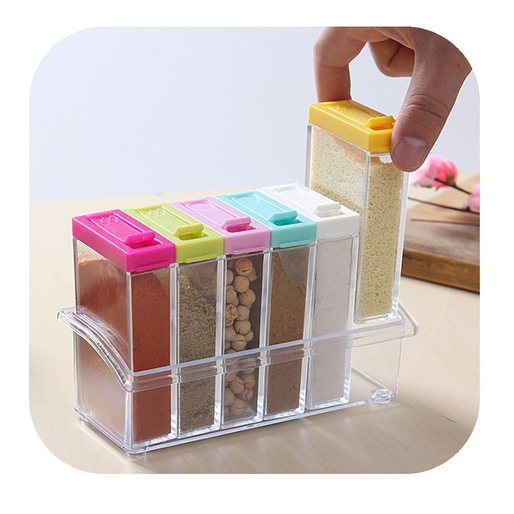 Set 6 Especieros de Acrílico Cocina Con Base-2