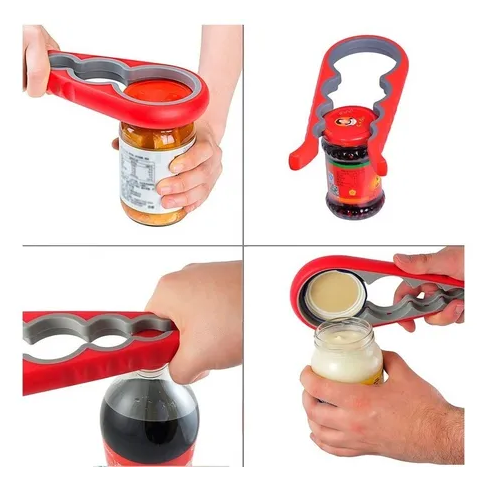 Abridor Destapador De Botellas Potes Frascos 4 En 1-3
