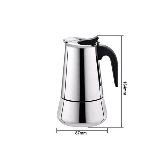 Cafetera Portátil De 4 Tazas Acero Inoxidable Moka Espresso-2