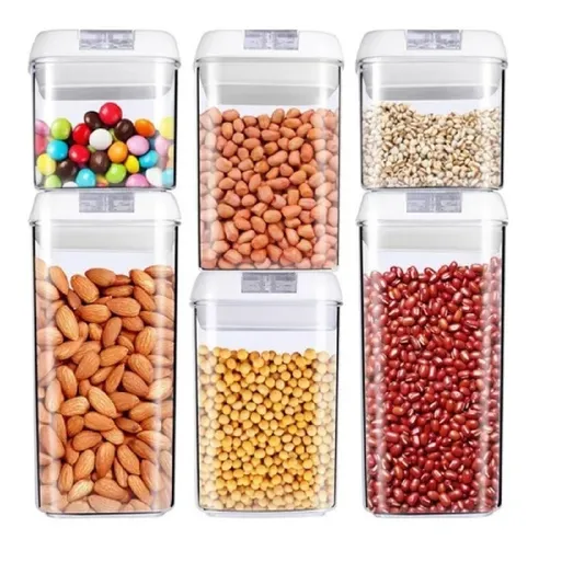 Set 6 Contenedores De Alimentos Tapa Hermética Apilable-2