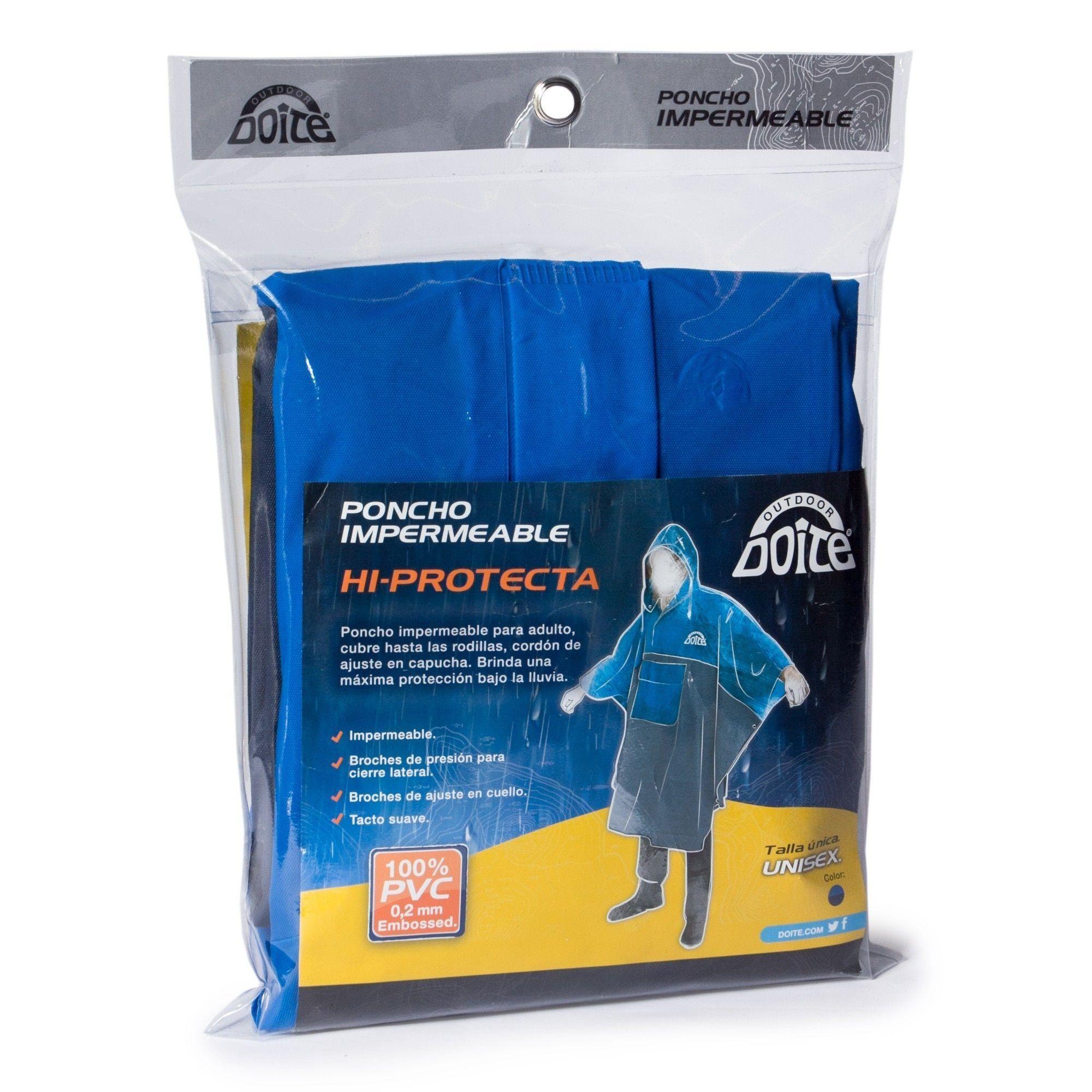 Poncho Capa De Agua Impermeable 142cm X 110cm Hi-Protecta Azul-4