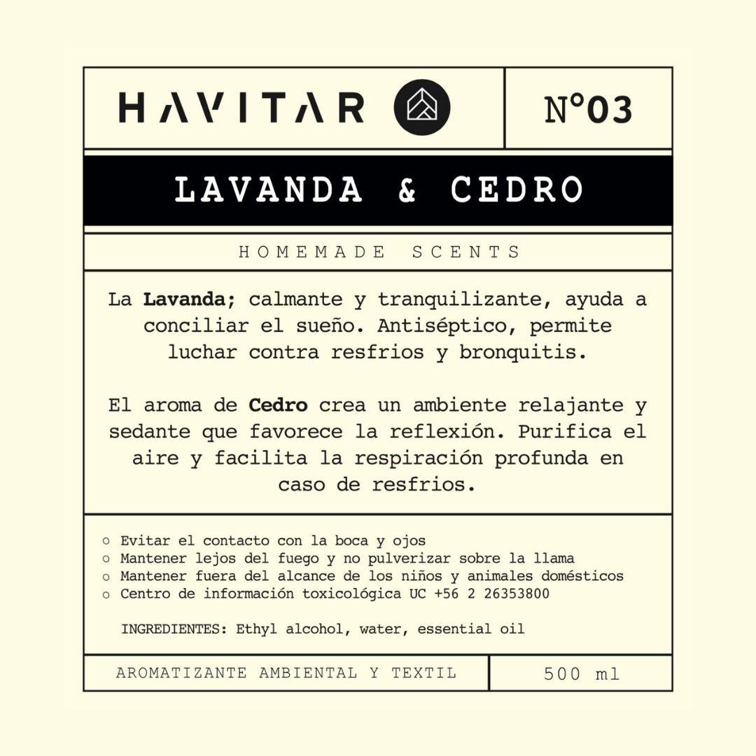 Aromatizador Ambiental y Textil Vidrio 500 ML Lavanda & Cedro-2
