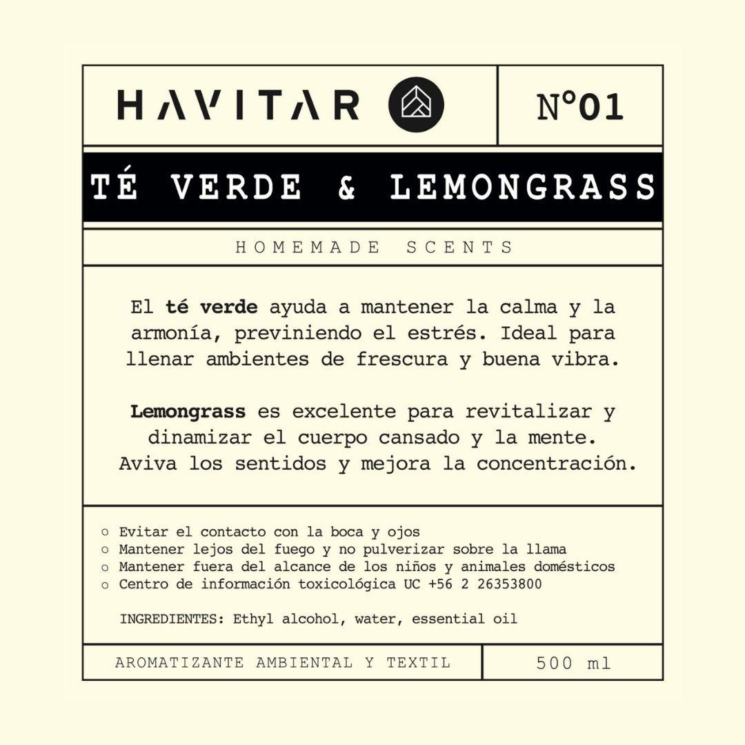 Aromatizador  Ambiental y Textil Vidrio 500 ML Verde & Lemongras-2