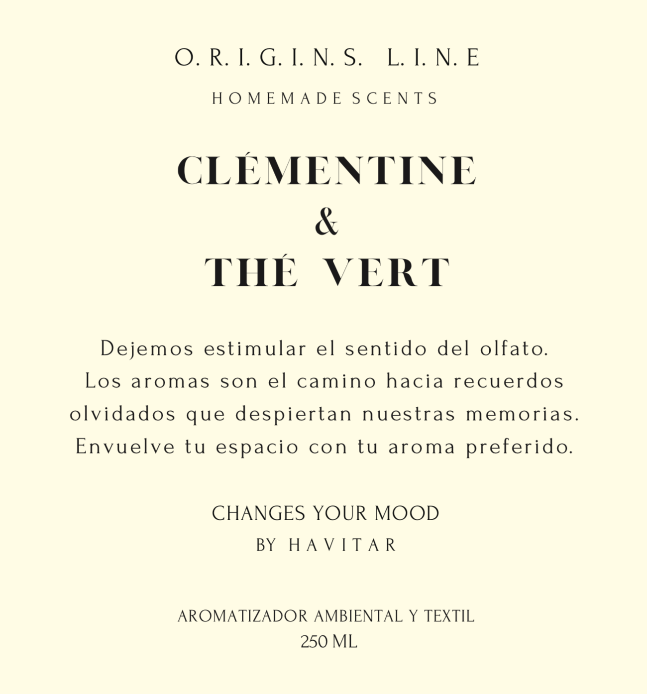 Aromatizador Ambiental y Textil VID 250 ML Clémentine & Thé Vert-2