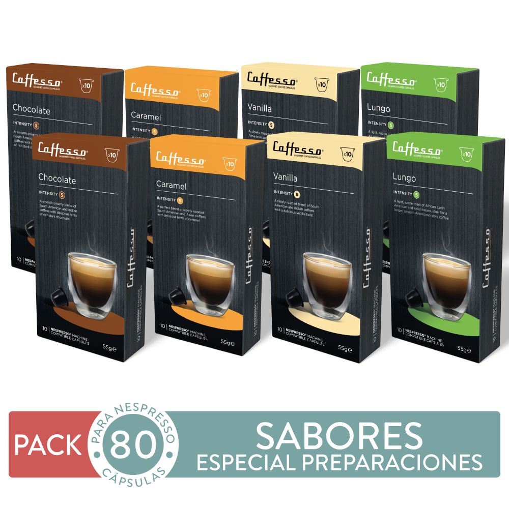 Pack 80 cápsulas Sabores - Para Nespresso-0