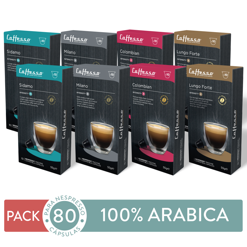 Pack 80 cápsulas Café Arábica Caffesso - Para Nespresso-0