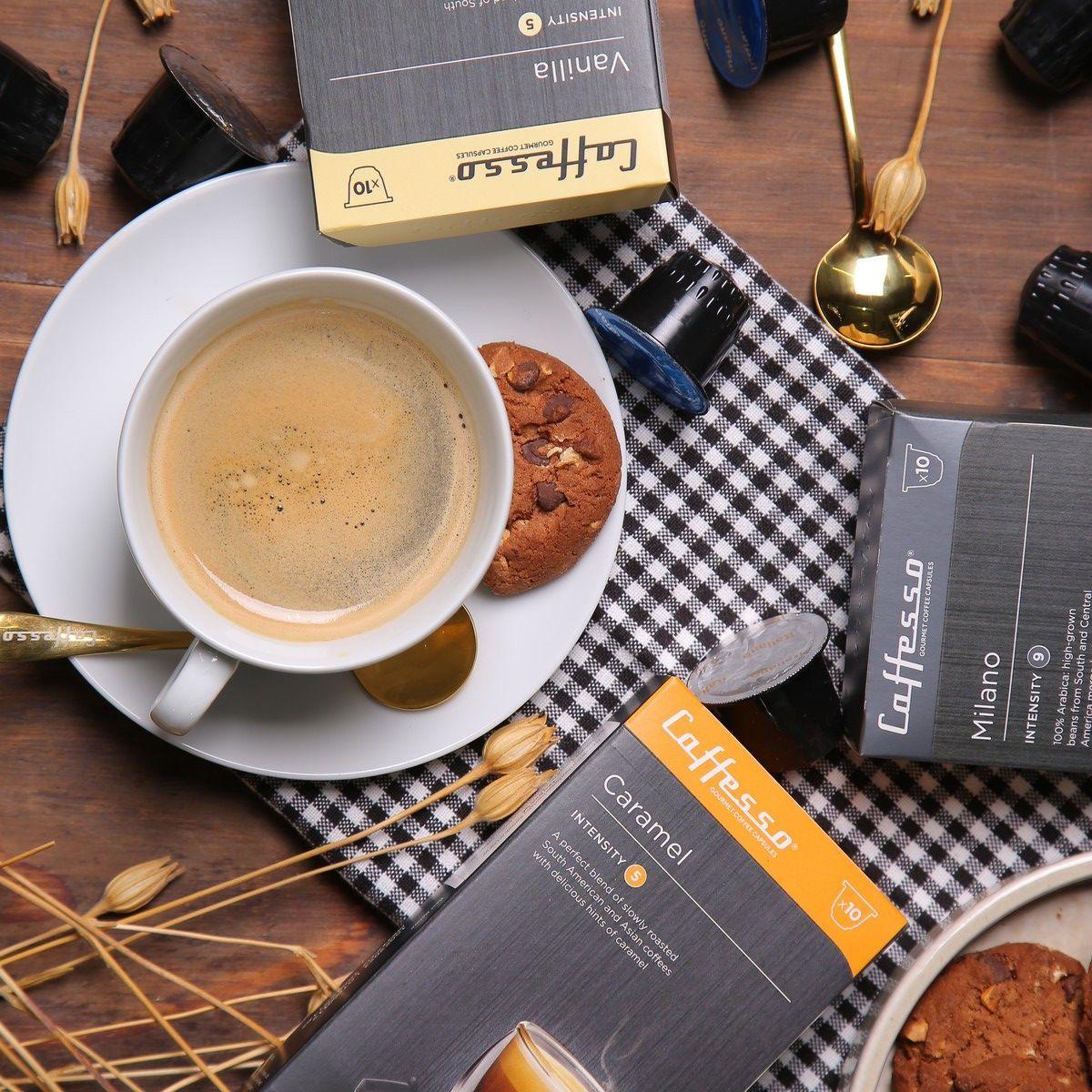 Pack 100 cápsulas Caffesso Caramel Para Nespresso-1