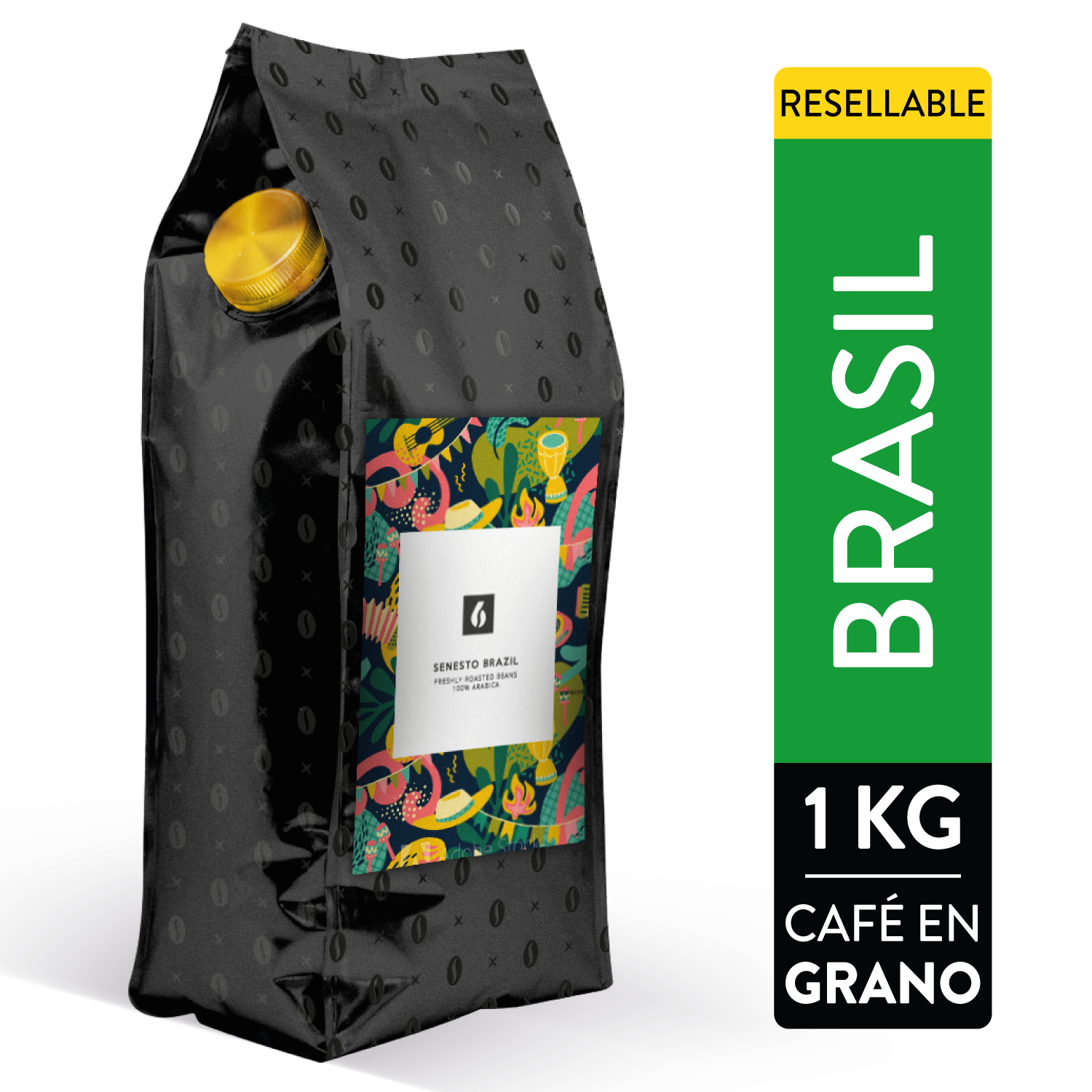 Café Grano Brasil 1 Kg - Tostado Medio Resellable-0