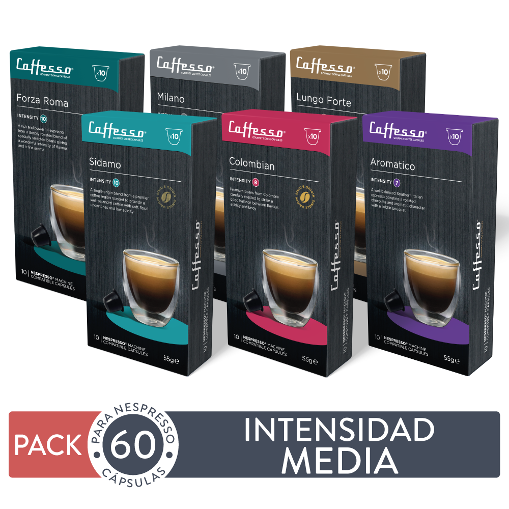 Pack 60 cápsulas Intensidad Media Caffesso - Para Nespresso-0