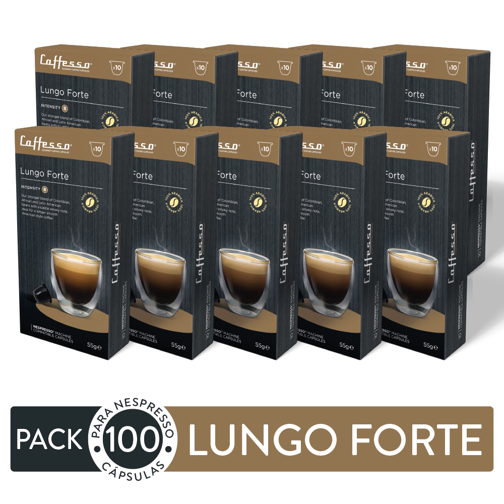 Pack 100 cápsulas Caffesso Lungo Forte Para Nespresso-0