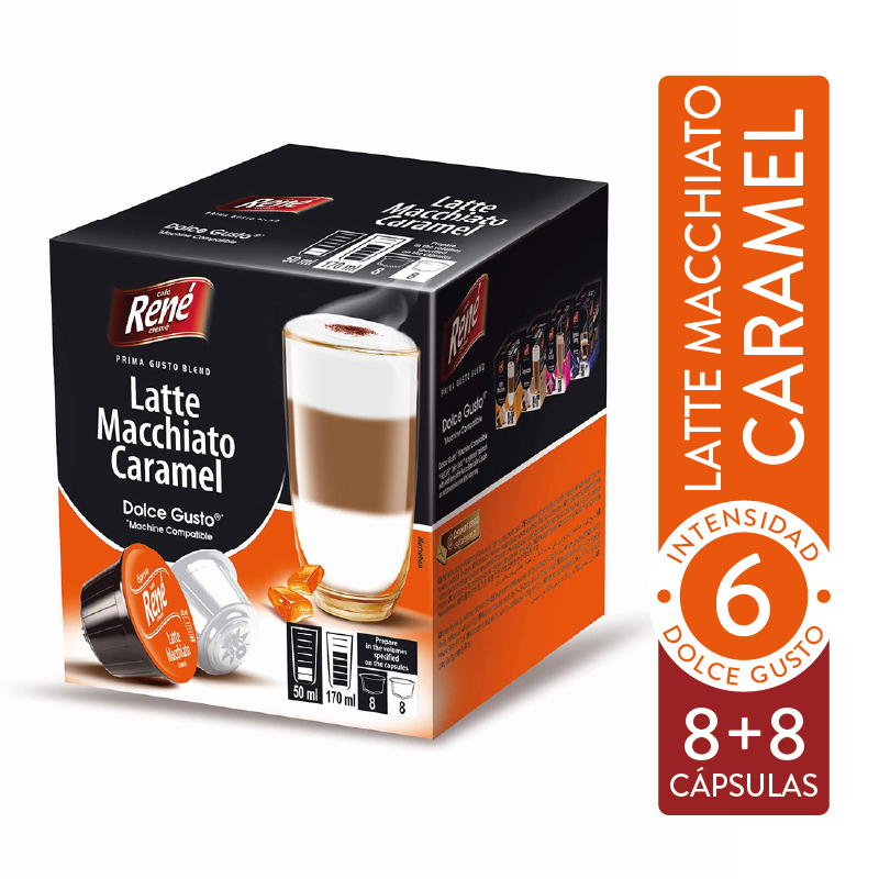 Caramel Latte Macchiato para Dolce Gusto - René Coffe 16 cápsulas-0