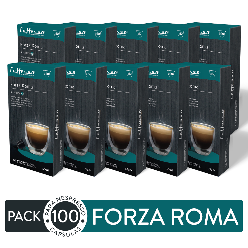 Pack 100 cápsulas Caffesso Forza Roma Para Nespresso-0