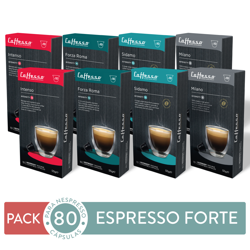 Pack 80 cápsulas Espresso Forte Caffesso - Para Nespresso-0